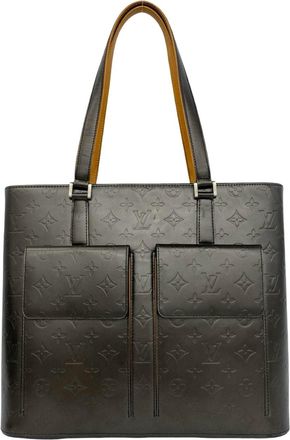 Louis Vuitton Black Leather Handbag Tote Bag (Pre-Owned)