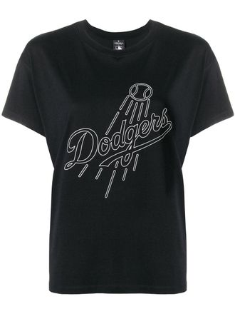 Marcelo Burlon Dodgers slogan T-shirt - women - Cotton - S - Black