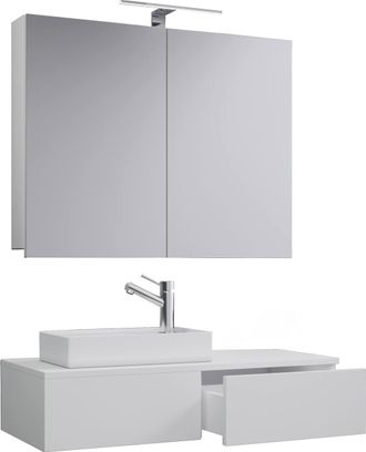 VCM 3tlg washroom washbasin Gudas cabinet in White