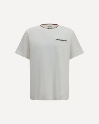 Burberry Cotton T-shirt with Check Trims Male S