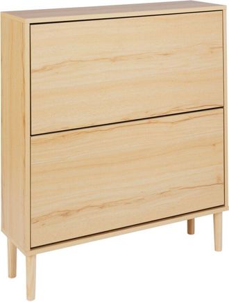 Beliani Beliani - Armario Zapatero 2 Compartimentos Tablero De Part&iacute;culas Patas De Madera De Caucho Madera Clara Norris