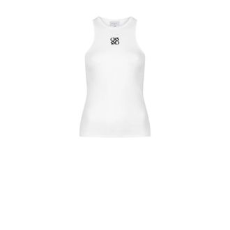 Dante6 Monogram Logo Tank Top - Dames - Tops - Wit - Maat: XS Leer