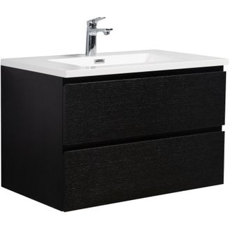 Badplaats Mobile da bagno Angela 80cm Nero Legno - armadio mobiletto lavabo