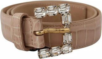 Dolce & Gabbana Prachtige Riem - unisex - Riemen - Beige - ONE Size - Leer - Accessoires