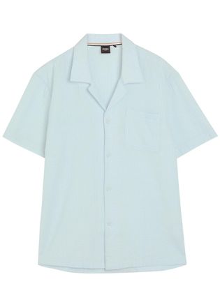 BOSS Boss Seersucker Shirt - Blue - M