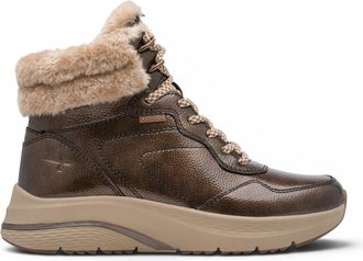 Tamaris Womens Brown Warm Winter Waterproof Lace-up Ankle Boots - 26278-45