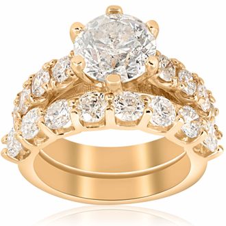 Pompeii3 6 cttw Diamond Engagement Matching Wedding Ring 14k Yellow Gold