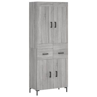 Berkfield Home Highboard Grey Sonoma 69.5x34x180 cm Engineered Wood