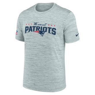 Nike New England Patriots Rivalries Collection Sideline Velocity Nike Mens Dri-FIT NFL T-Shirt in Grey | 02ER07R8K-4WR
