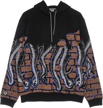 Octopus Zwarte Lichtgewicht Hoodie Bricks - Heren - Hoodies - Zwart - XL - Katoen - Hoodies & sweatvesten
