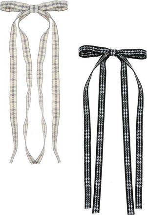 L. Erickson Georgia Assorted 2-Pack Bow Barrettes in Plaid at Nordstrom