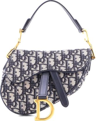 Dior Saddle Handbag Oblique Canvas Mini shoulder bag - Blauw
