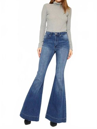 Kancan Braelynn Essentials High Rise Super Flare Jeans In Blue
