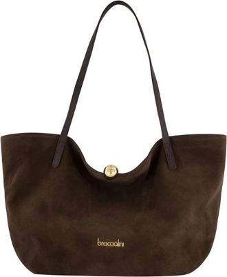Braccialini Tote Bag - Dames - Shoppers - Bruin - ONE Size - Su&egrave;de - Tassen