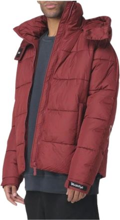 Disclaimer Jassen, Heren, Rood, XL, Polyester, Piumino Imbottino con Logo Esteso sul Retro