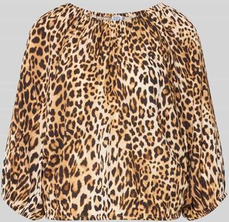 Emily van den Bergh Blusenshirt aus Viskose mit 3/4-Arm in Mittelbraun, Gr&ouml;&szlig;e 38