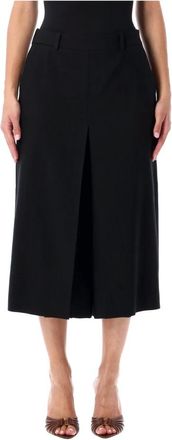 Saint Laurent Rokken, Dames, Zwart, M, Wol, Wollen Midi Culottes