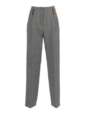 Forte_Forte High-Waisted Chevron Wool Trousers