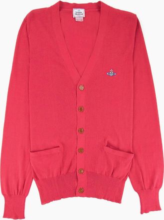 Vivienne Westwood Mens Vivienne Westwood Orb Logo Knitted Cardigan Pink - Size: 44