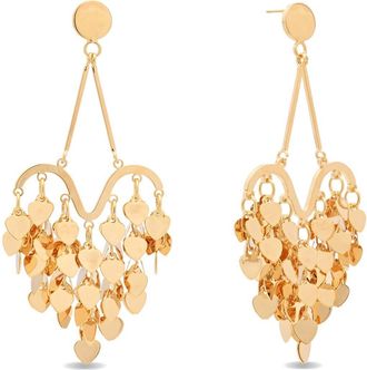 Eye Candy Los Angeles Teresa Heart Charm Statement Drop Earrings in Gold at Nordstrom Rack