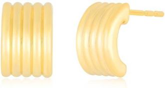 EF Collection Jumbo Fluted Hoop Earrings in Gold at Nordstrom