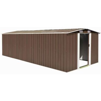 vidaXL Caseta De Jard&iacute;n Metal Marr&oacute;n 257x580x181 Cm Vidaxl