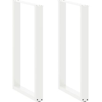 vidaXL Patas Para Mesa De Bar En Forma De U (2 Unidades), Color Blanco, 60 X 100-101 Cm, Acero Vidaxl