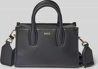 HUGO BOSS Mini Tote Bag mit Label-Applikation aus Metall Modell SANDY in Black, Größe 1