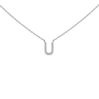 House of Brilliance 10K Gold Diamond Accent A-Z Block Initial Pendant Necklace