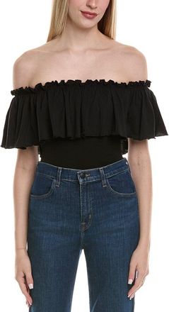 Chaser Quadrablend Smocked Off-Shoulder Bodysuit