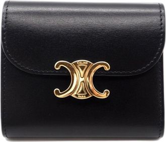 Celine Black Leather Wallet (Tri-Fold) (Pre-Owned)