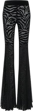 Roberto Cavalli Pantaloni svasati con stampa Ray of Gold - Nero