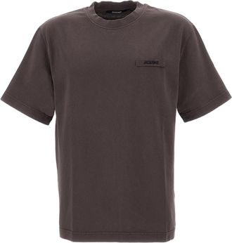 Jacquemus Brown Grosgrain Ribbon Detail Cotton T-Shirt