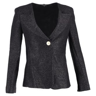 Armani Giorgio Armani Effen Blazer met &Eacute;&eacute;n Knop in Zwarte Polyamide
