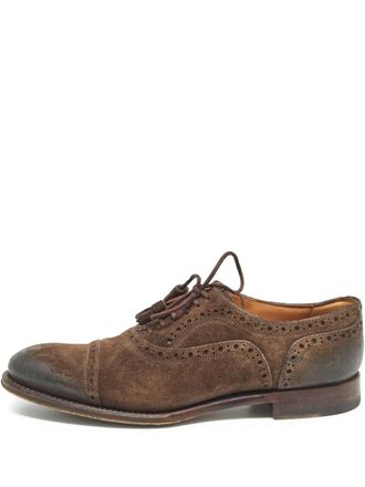 Gucci Suède Oxford schoenen met kwastje - Bruin