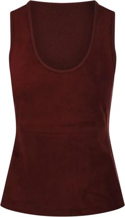 Max Mara Accordo Mouwloze Top - Dames - Tops zonder mouwen - Bruin - M - Tops