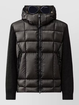 C.P. Company wool quilted goggle hood puffer jacket