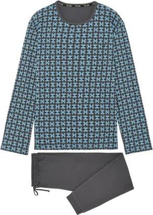 HOM Aloys Long Pajama Set in Dark Grey Print at Nordstrom, Size Xx-Large