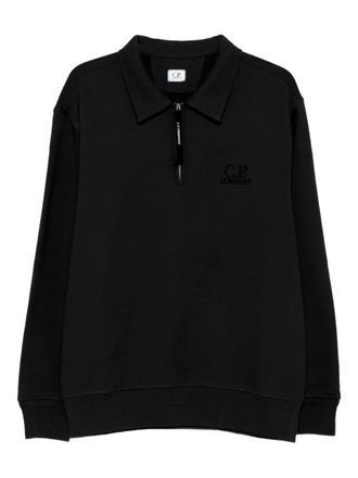 C.P. Company polo-neck half-zip sweatshirt - men - Cotton - L - Black