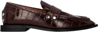 Ganni Studded Loafers - Dames - Loafers - Bruin - 38 EU - Leer - Schoenen