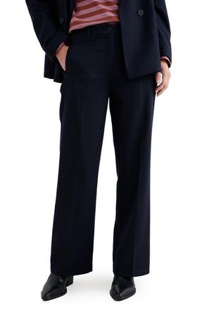 Seasalt Cornwall Lowena Straight Leg Recycled Wool Blend Pants in Maritime at Nordstrom, Size 8
