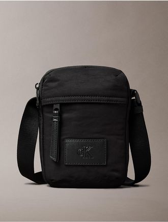 Calvin Klein Mens Nylon Reporter Bag - Black
