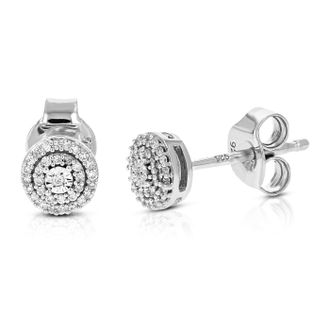 Vir Jewels 1/8 cttw Lab Grown Diamond Composite Earrings in Sterling Silver With Push Backs For Women
