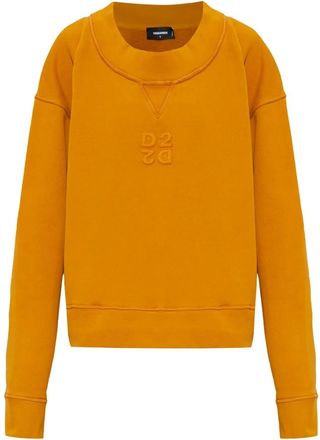 Dsquared2 Katoenen sweatshirt met geborduurd logo - Dames - Sweatshirts - Oranje - M - Katoen - Hoodies & sweatvesten