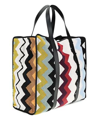 Missoni Katoenen shopper met zigzag patroon - Zwart