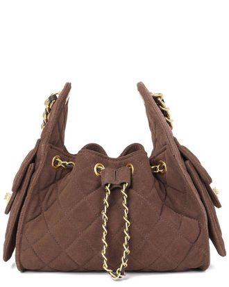 Tiffany & Fred Soft Quilted Suede Shoulder Bag