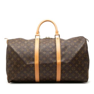 Louis Vuitton Brown Pvc Leather Boston Bag (Pre-Owned)