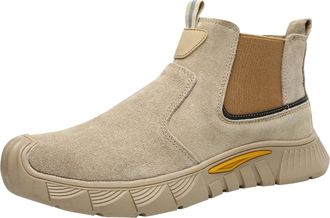 Generic Mens Work Boots, Outdoor Construction Labor Shoes Lightweight Anti-Slip Hiking Boot Solid Color Soft Bottom Footwear Fashion Leisure Walking Shoe Secu