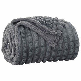 vidaXL Manta Gris Oscuro 150 X 130 Cm Lana Vidaxl