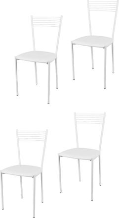 Tommychairs Tommychairs 4 Sillas Elegance Acero Blanco Asiento Polipiel Blanca